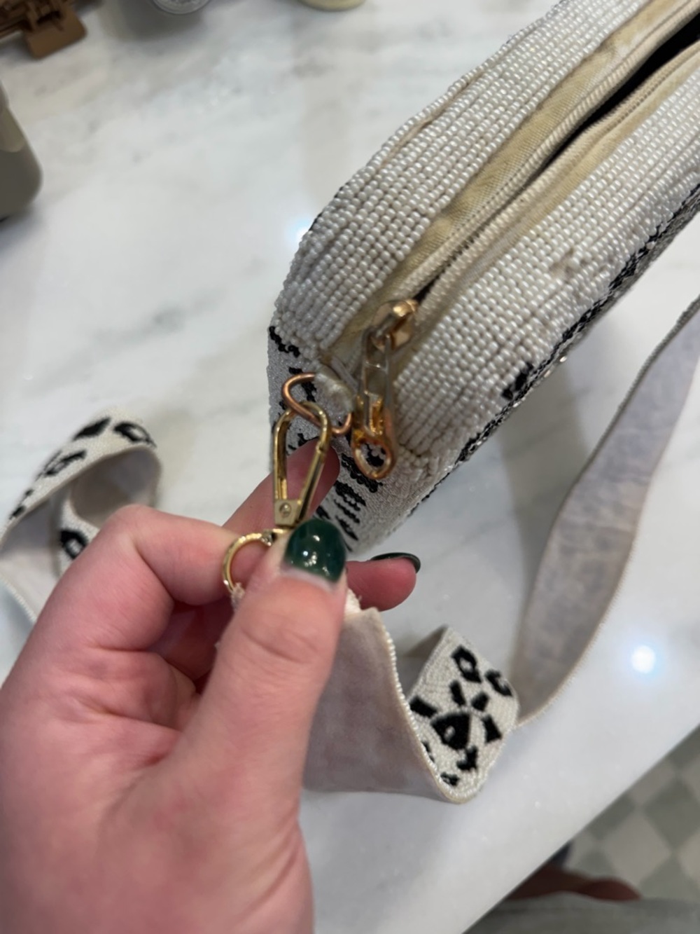 Hand Beaded Leopard Print Crossbody Bag - Picture 6 of 6